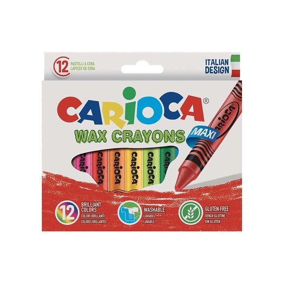 Carioca Jumbo Elleri Kirletmeyen Yıkanabilir Pastel Boya Kalemi 12 Renk 42369