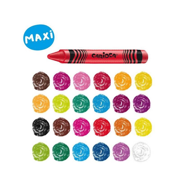 Carioca Jumbo Elleri Kirletmeyen Yıkanabilir Pastel Boya Kalemi 24 Renk 42390