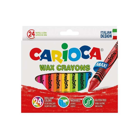 Carioca Jumbo Elleri Kirletmeyen Yıkanabilir Pastel Boya Kalemi 24 Renk 42390
