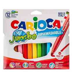 Carioca Jumbo Yıkanabilir Keçeli Boya Kalemi 12 Renk 40565 - Thumbnail