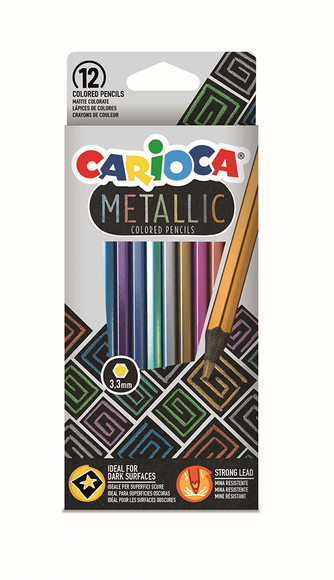 Carioca Metalik Kuru Boya 12’Li 43164