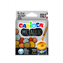 Carioca Metalik Tempera Sulu Boya Süper Yıkanabilir 6X25 Ml 6 Renk Ko026 - Thumbnail