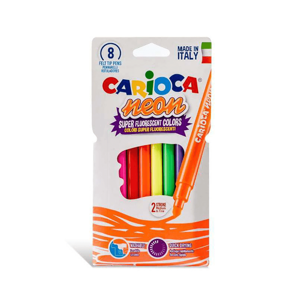 Carioca Neon Yıkanabilir Keçeli Kalem 8 Renk 42785