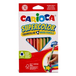 Carioca - Carioca Supercolor Maxı Üçgen Kuru Boya Kalemi 12’li 43451