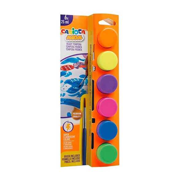 Carioca Tempera Suluboya Fosforlu Yıkanabilir Fırçalı 40486