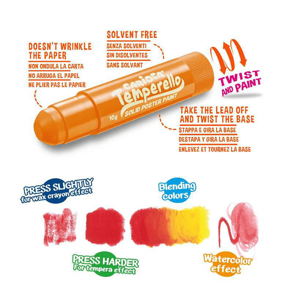 Carioca Temperello Stıck Poster Boyama Kalemi Fosforlu 6’Lı 42675