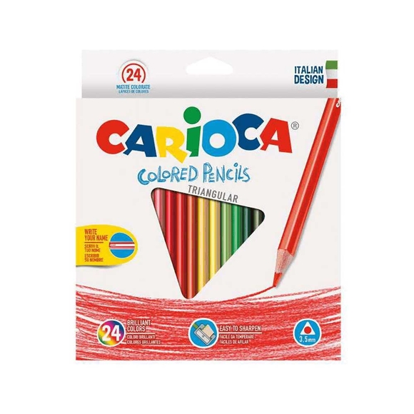 Carioca Üçgen Kuru Boya Kalemi 24 Renk 42516
