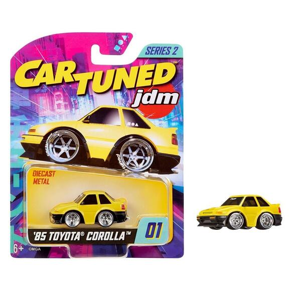 CarTuned JDM Seri 2 1985 Toyota Corolla AE86 - Sarı Coupe Araba 558866