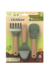 ChildGen - Childgen Bio Serisi - Bahçe Aletleri Seti Kürek Tırmık Mala 0.05.08.201