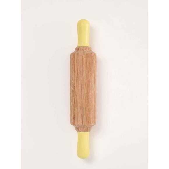 ChildGen Doğal Ahşap Merdane - Pastel Sarı 0.05.04.101