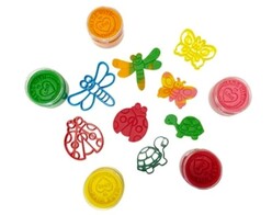 ChildGen - Childgen Premium Bahar Set 125 Gr 3 Adet Oyun Hamuru 8 Adet Oyun Hamuru Kalıbı 0.06.01.332