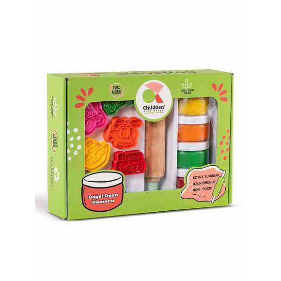 ChildGen Premıum Set - Taşıtlar 4 Adet Oyun Hamuru 1 Adet Merdane 12 Adet Detaylı Kalıp0.06.01.202