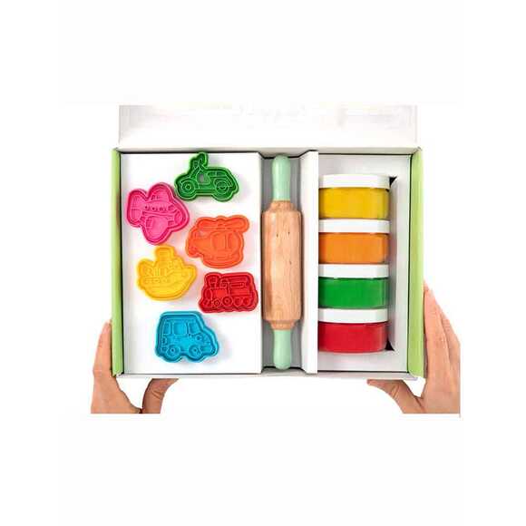 ChildGen Premıum Set - Taşıtlar 4 Adet Oyun Hamuru 1 Adet Merdane 12 Adet Detaylı Kalıp0.06.01.202