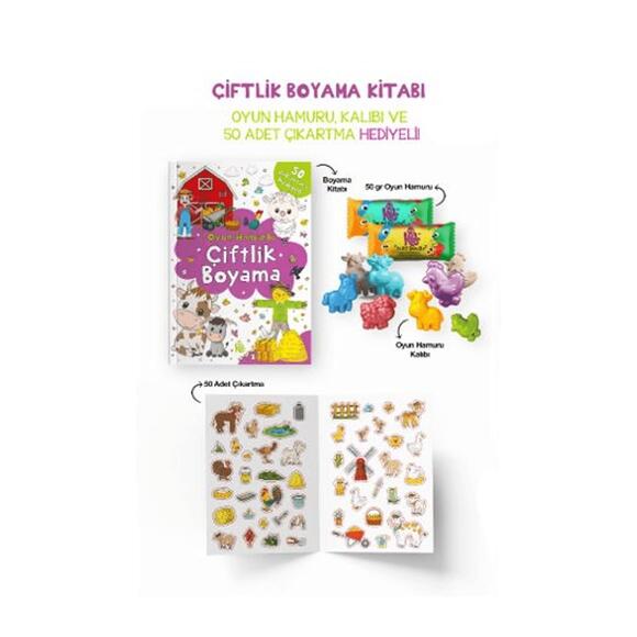 Çiftlik Boyama Kitabı - Oyun Hamurlu / 3 Yaş +