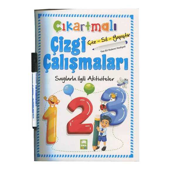 Çıkartmalı Çizgi Çalışmaları-Sayılarla
