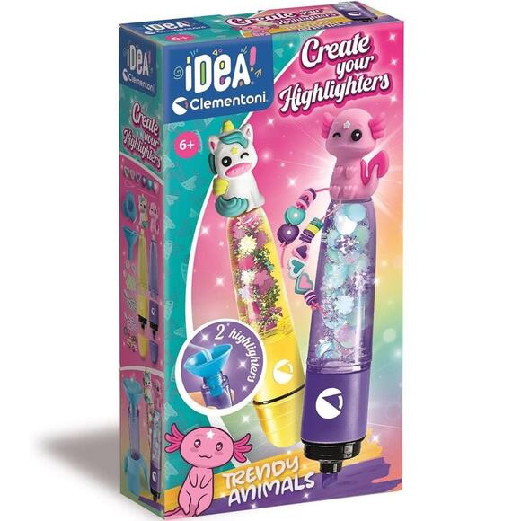 Clementoni Idea Fosforlu Kalem Tasarım Seti Sevimli Hayvanlar 18874