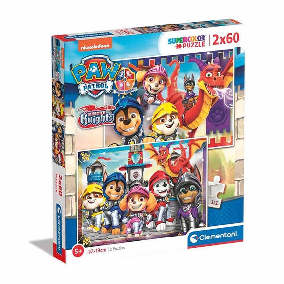 Clementoni Paw Patrol Rescue Knights Puzzle 2x60 Parça 21621