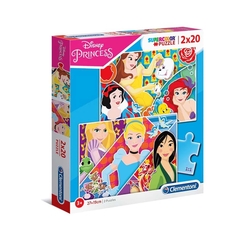 Clementoni - Clementoni Prensesler Kız Çocuk Puzzle 2x20 Parça 24766