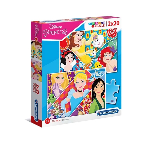 Clementoni Prensesler Kız Çocuk Puzzle 2x20 Parça 24766