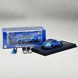 CM Model 1:64 Porsche 964 Widebody Chrome Blue CM64-964-CHROMEBLUE - Thumbnail
