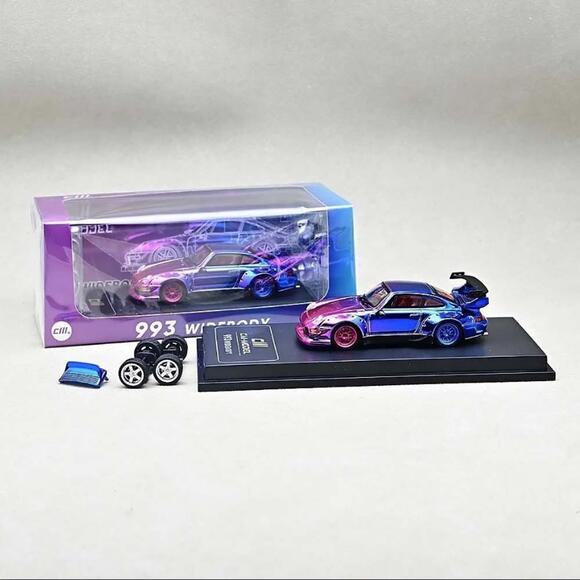 CM Model 1:64 Porsche 964 Widebody Chrome Pink CM64-964-Chorme Pink