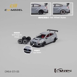 CM Model 1:64 Subaru Varis Widebody 2.0 Gray CM64-WRX-05 - Thumbnail