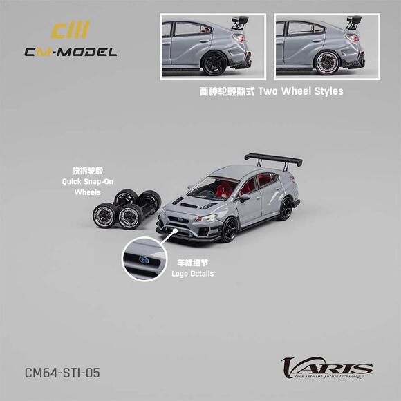 CM Model 1:64 Subaru Varis Widebody 2.0 Gray CM64-WRX-05