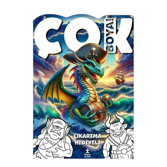 Çok Boya! Çıkartma Hediyeli - Yaratıklar - Dev Boyama Kitabı