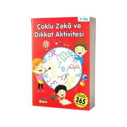 Çoklu Zeka Ve Dikkat Aktivitesi 3 Yaş - Kırmızı Kitap - Thumbnail