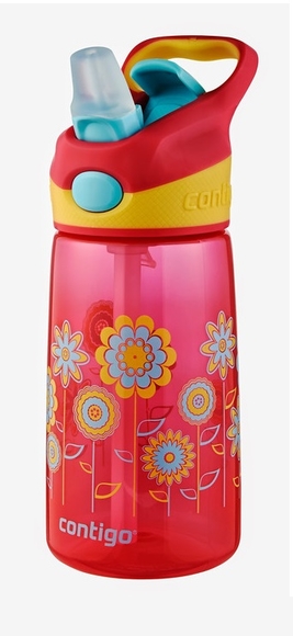 Contigo Kids Strıker Autospout Su Matarası 420 ml Pembe Çiçek