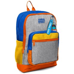 Coral High - Coral High Gri Turuncu Renkli Okul Sırt Çantası 33221