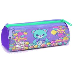 Coral High - Coral High Kids Milka Şeker Ayıcık Desenli Üç Bölmeli Kalem Çantası 31005