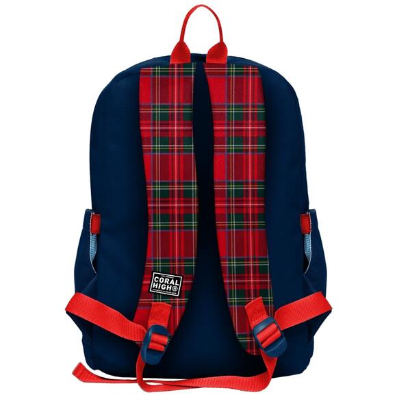 Coral High Lacivert Ekose Fiyonk Desenli Okul Sırt Çantası 33207