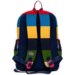 Coral High Lacivert Sarı Kırmızı Çizgi Desenli Okul Sırt Çantası 33212 - Thumbnail