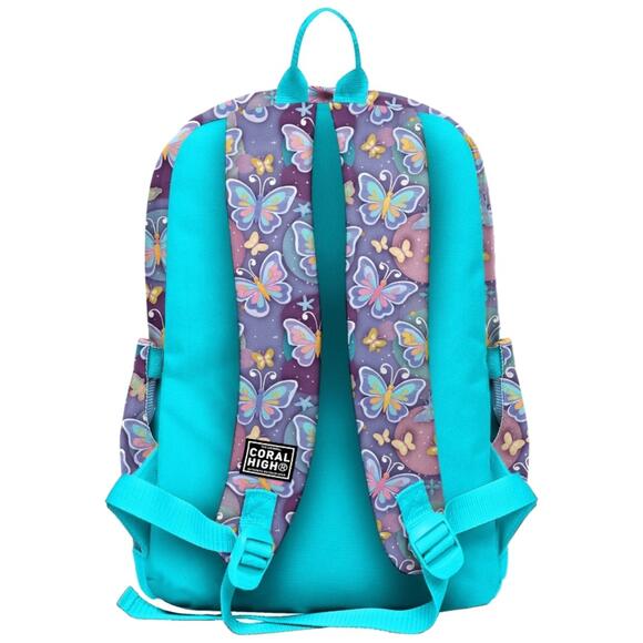 Coral High Pastel Renkli Kelebek Desenli Okul Sırt Çantası 33206