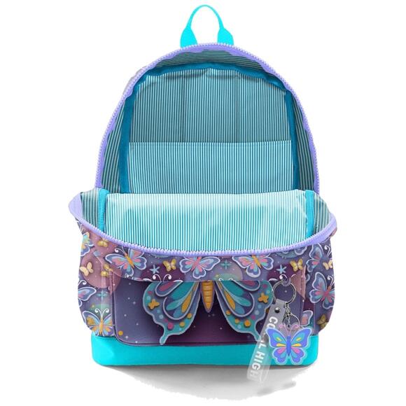Coral High Pastel Renkli Kelebek Desenli Okul Sırt Çantası 33206