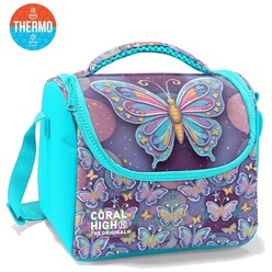 Coral High - Coral High Pastel Renkli Kelebek Desenli Thermo Beslenme Çantası 37106