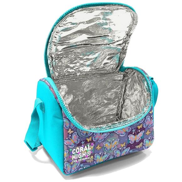 Coral High Pastel Renkli Kelebek Desenli Thermo Beslenme Çantası 37106