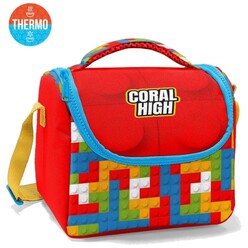 Coral High - Coral High Renkli Blok Desenli Thermo Beslenme Çantası 11791