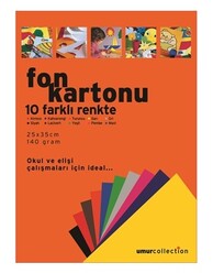 Craft and Arts Dosyalı Fon Kartonu 25x35 10 Renkli - Thumbnail