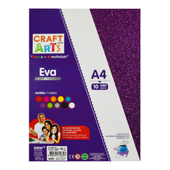 Craft And Arts Yapışkanlı Simli Eva 10 Renk U1140SY - Thumbnail