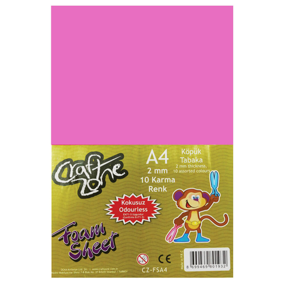 Craft Zone Köpük Tabaka 2 mm 10 Renk CZ-FSA4