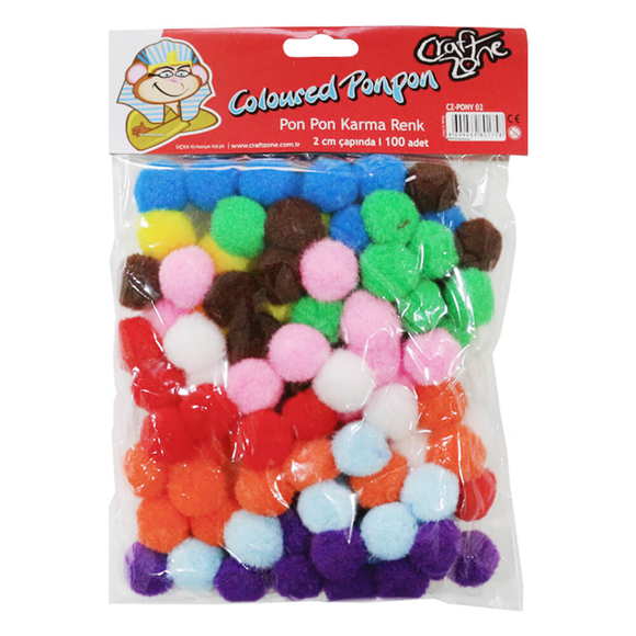 Craft Zone Ponpon 2 cm 100’lü CZ-PON02