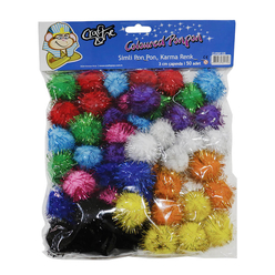 Craft Zone Simli Ponpon 3 cm 50’li CZ-PON03S - Thumbnail