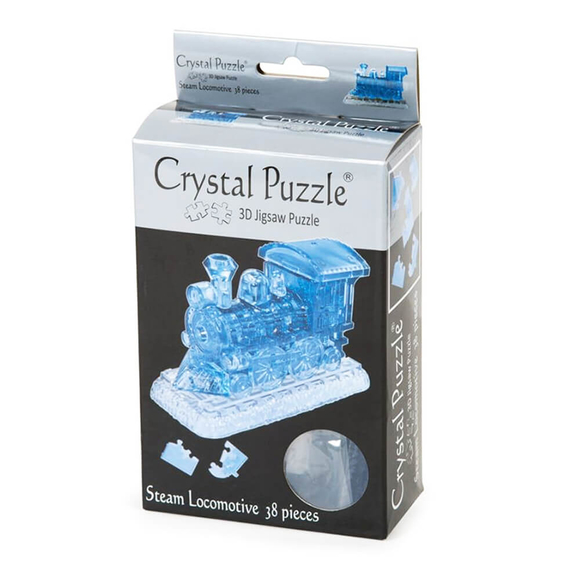 Crystal Puzzle 3D Buharlı Lokomotif Mavi 38 Parça 90144