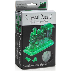 Crystal Puzzle 3D Buharlı Lokomotif Yeşil 38 Parça 90244 - Thumbnail