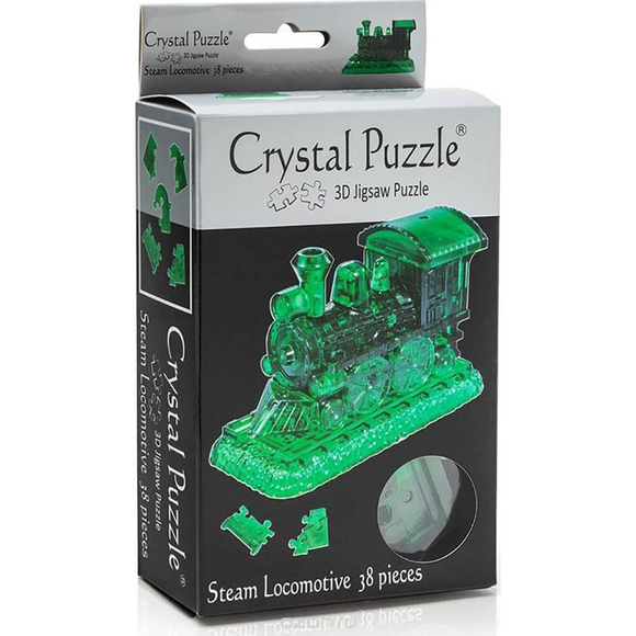 Crystal Puzzle 3D Buharlı Lokomotif Yeşil 38 Parça 90244