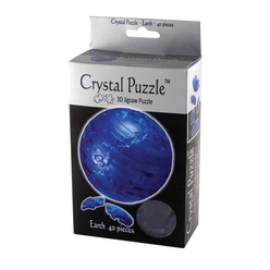 Crystal Puzzle 3D Dünya Mavi 40 Parça 90110 - Thumbnail