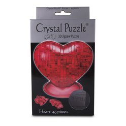 Crystal Puzzle 3D Kalp Kırmızı 46 Parça 90012 - Thumbnail