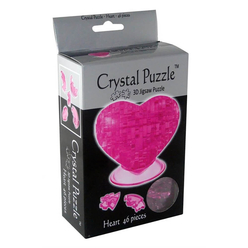 Crystal Puzzle 3D Kalp Pembe 46 Parça 90002 - Thumbnail